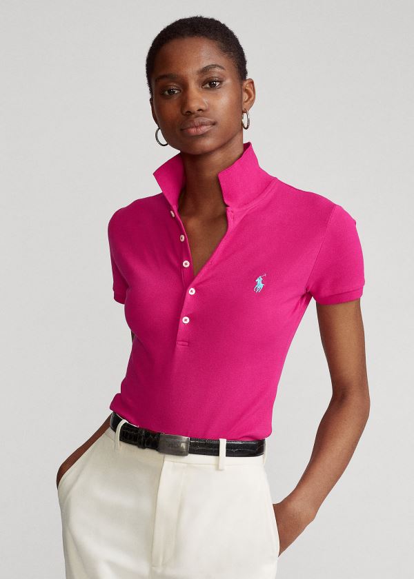 Camisa Polo Polo Ralph Lauren Slim Fit Stretch Mulher 96735-HLMJ